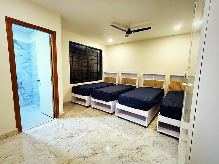 Furnished room with attached bath — Vaikuntum Elite Co-Living