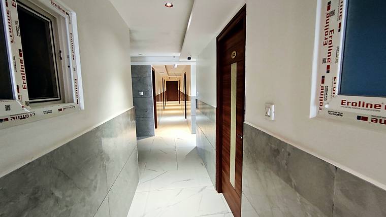 Corridor on the 5th floor, ARR Almas Tower — Vaikuntum Elite Co-Living